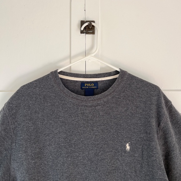 Polo Ralph Lauren Waffle Knit Tee Shirt in Gray Size XL - Picture 2 of 7